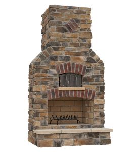 Outdoor combo fireplace and pizza oven