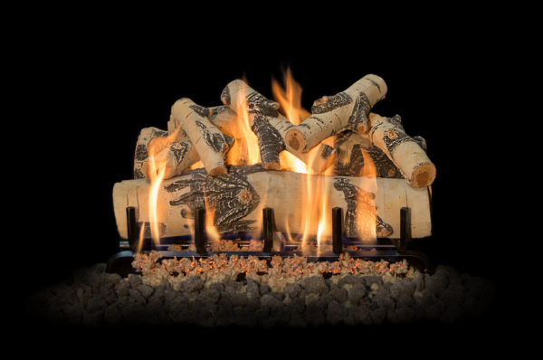 brick fireplace gas logs