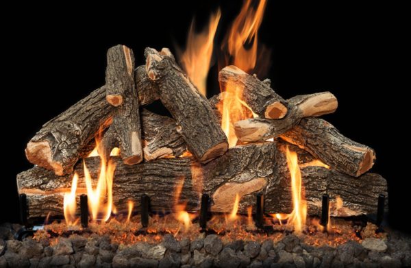 gas burning outdoor fireplace logs