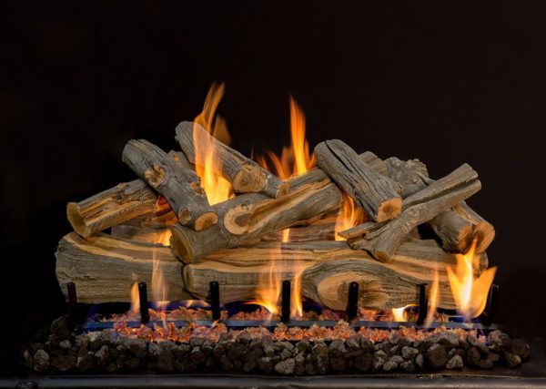 outdoor fireplace log set